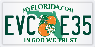 FL license plate EVCE35