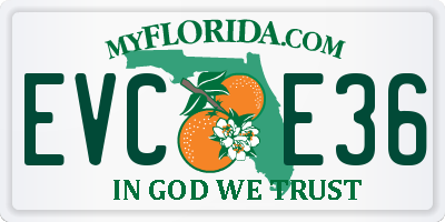 FL license plate EVCE36