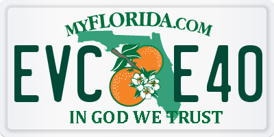 FL license plate EVCE40