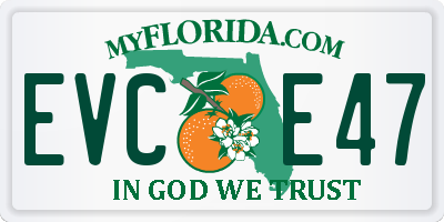 FL license plate EVCE47