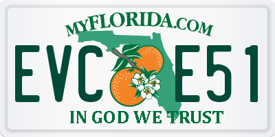 FL license plate EVCE51