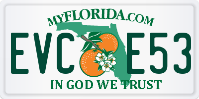 FL license plate EVCE53