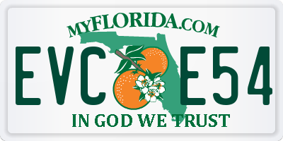FL license plate EVCE54