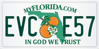 FL license plate EVCE57