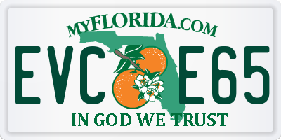 FL license plate EVCE65