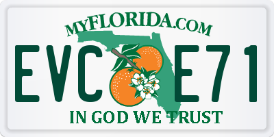 FL license plate EVCE71