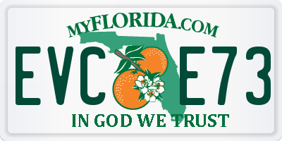 FL license plate EVCE73