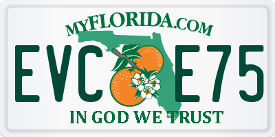 FL license plate EVCE75