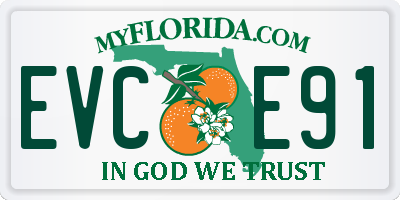 FL license plate EVCE91
