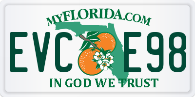 FL license plate EVCE98