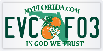 FL license plate EVCF03