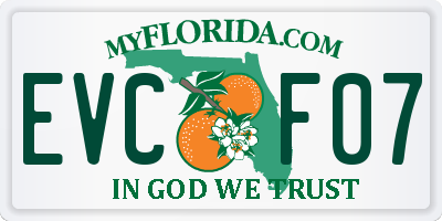 FL license plate EVCF07