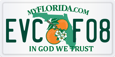 FL license plate EVCF08