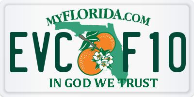 FL license plate EVCF10