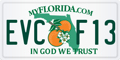 FL license plate EVCF13