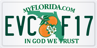 FL license plate EVCF17