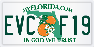 FL license plate EVCF19