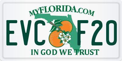 FL license plate EVCF20