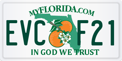 FL license plate EVCF21