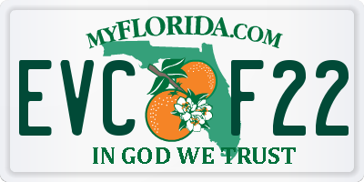 FL license plate EVCF22