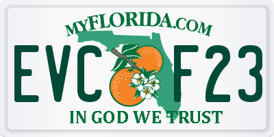 FL license plate EVCF23