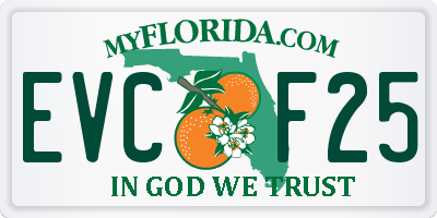 FL license plate EVCF25