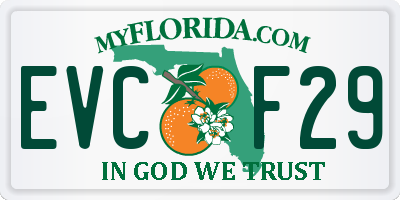 FL license plate EVCF29