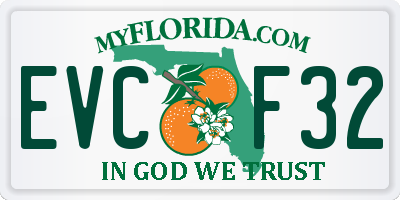 FL license plate EVCF32