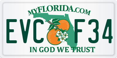 FL license plate EVCF34