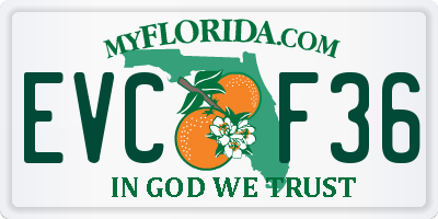 FL license plate EVCF36