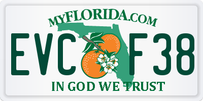 FL license plate EVCF38