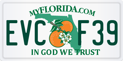 FL license plate EVCF39