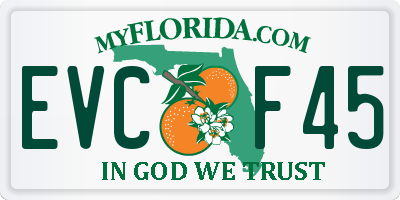 FL license plate EVCF45