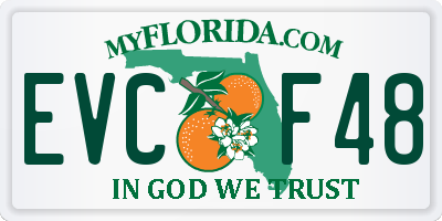 FL license plate EVCF48