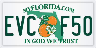 FL license plate EVCF50