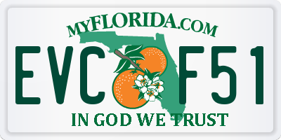 FL license plate EVCF51