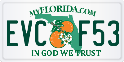 FL license plate EVCF53