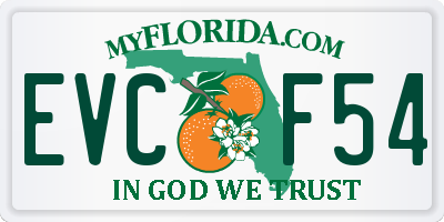 FL license plate EVCF54