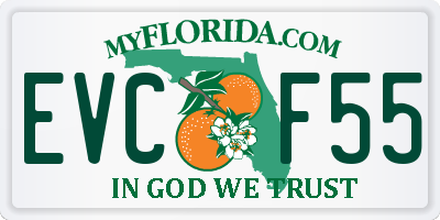 FL license plate EVCF55
