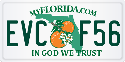FL license plate EVCF56
