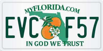 FL license plate EVCF57