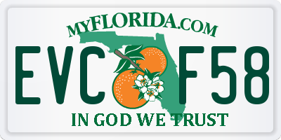 FL license plate EVCF58
