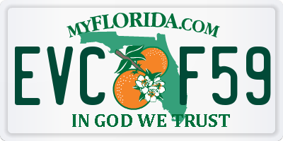 FL license plate EVCF59