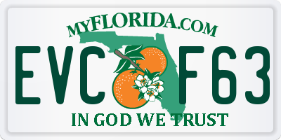 FL license plate EVCF63