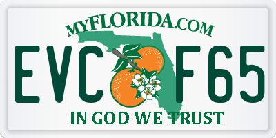 FL license plate EVCF65