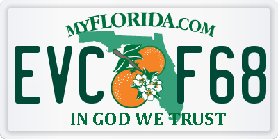 FL license plate EVCF68