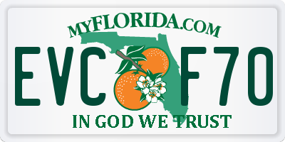 FL license plate EVCF70