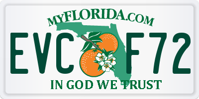 FL license plate EVCF72