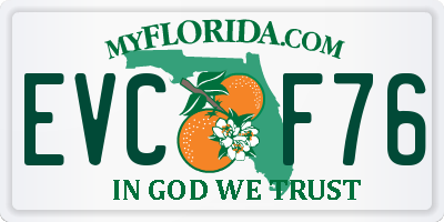 FL license plate EVCF76