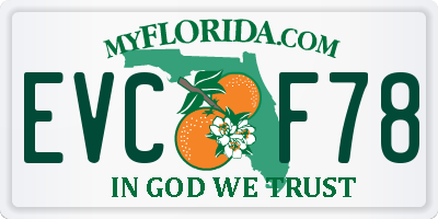 FL license plate EVCF78